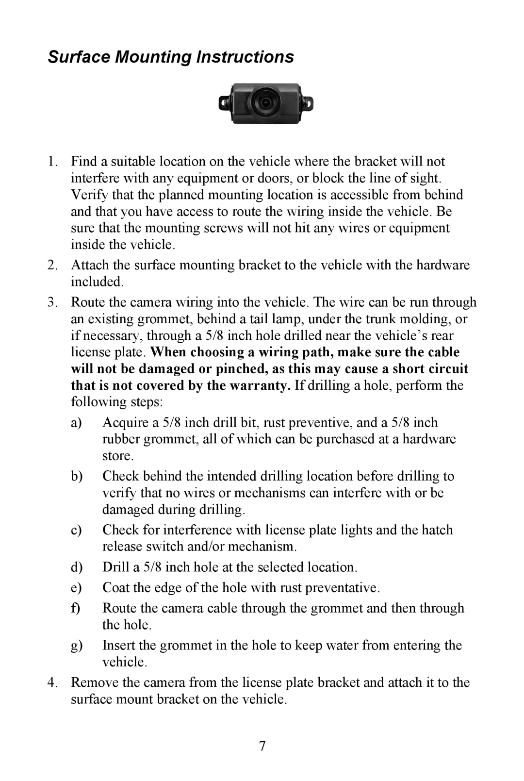 Audiovox Aca200w installation manual Surface Mounting Instructions 