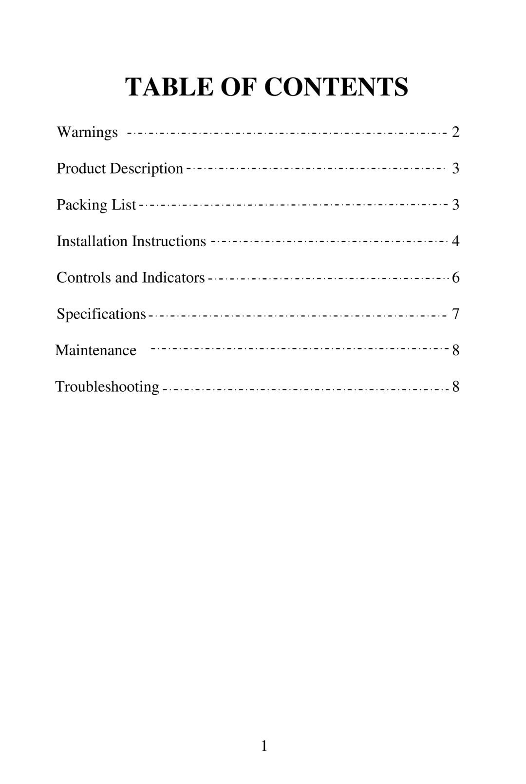 Audiovox ACA450 user manual Table of Contents 