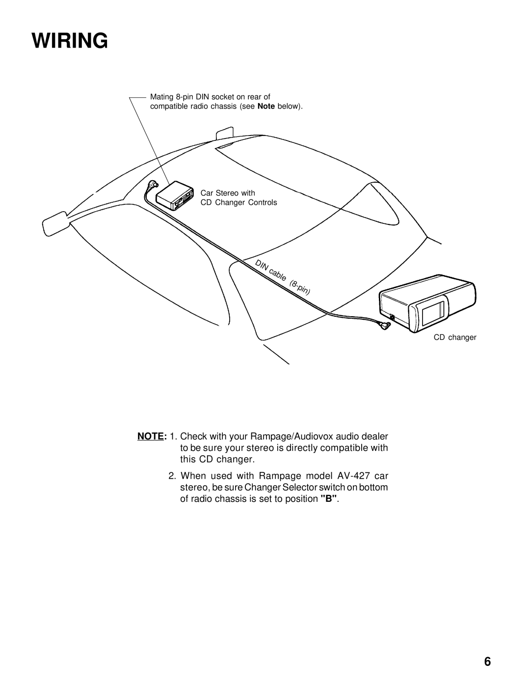 Audiovox ACC-30 installation manual Wiring 