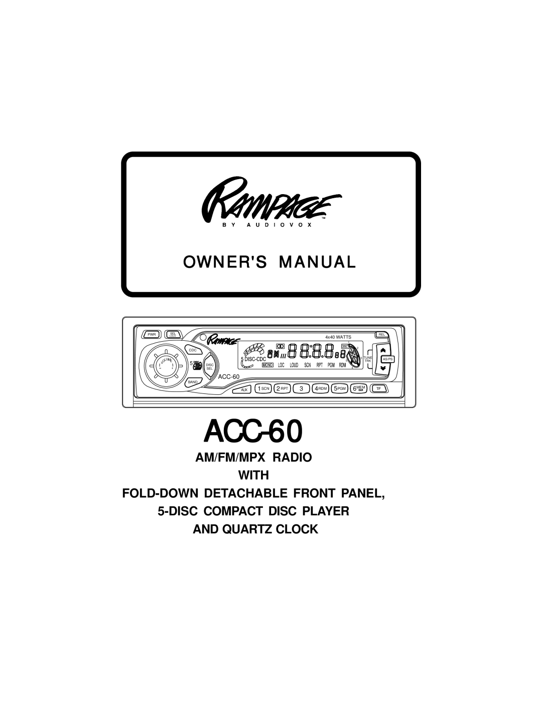 Audiovox ACC-60 manual 