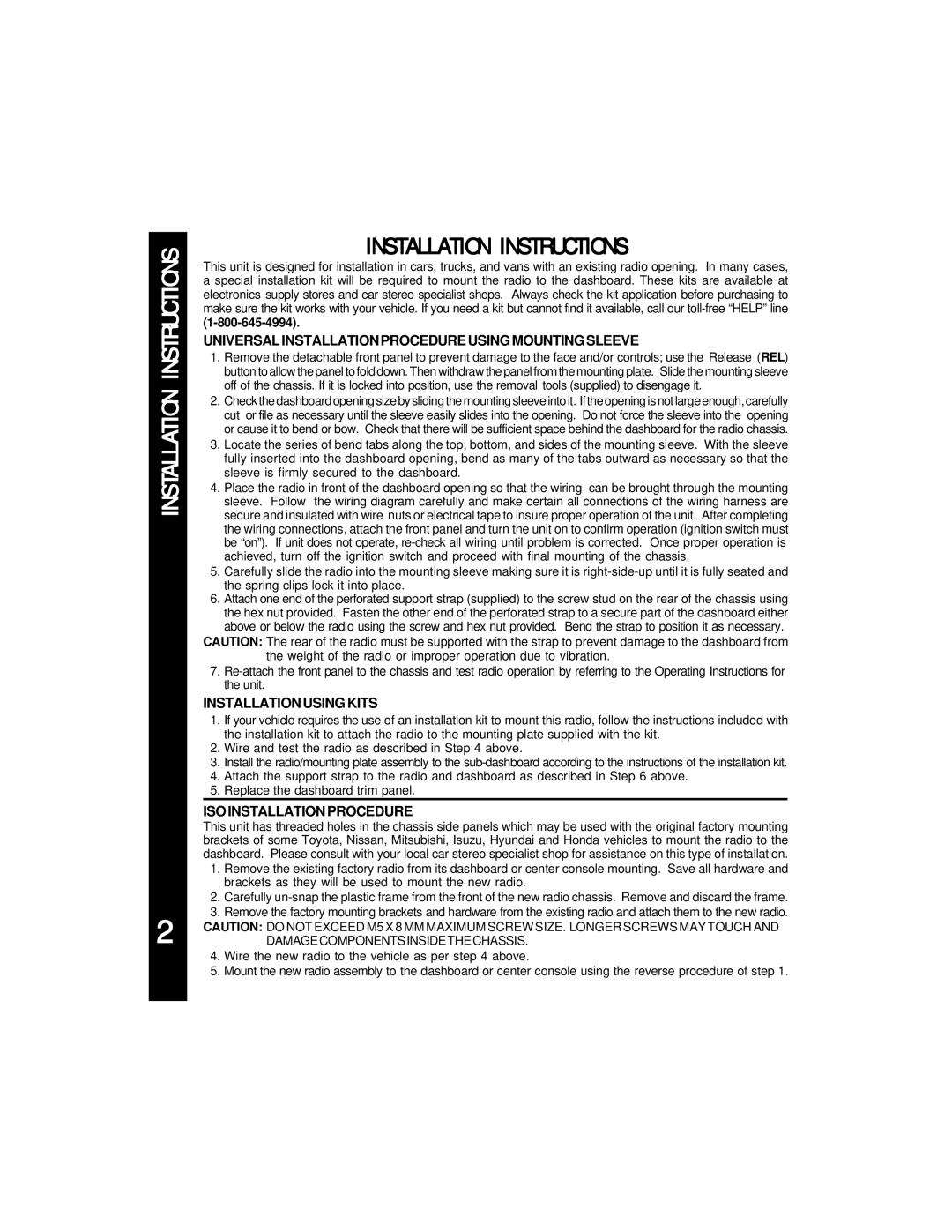 Audiovox ACC-60 manual Installation Instructions 