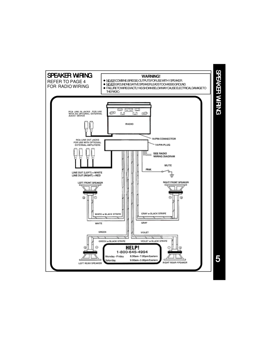 Audiovox ACC-60 manual Speaker Wiring 