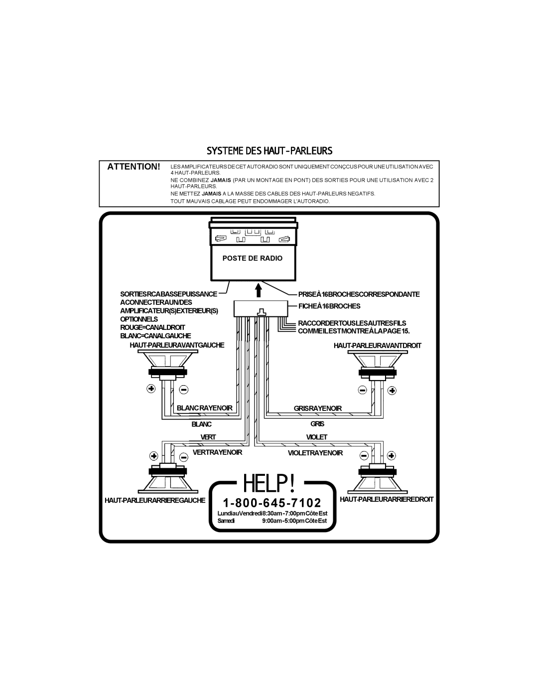 Audiovox ACD-20 manual Systemedeshaut-Parleurs, Poste DE Radio 