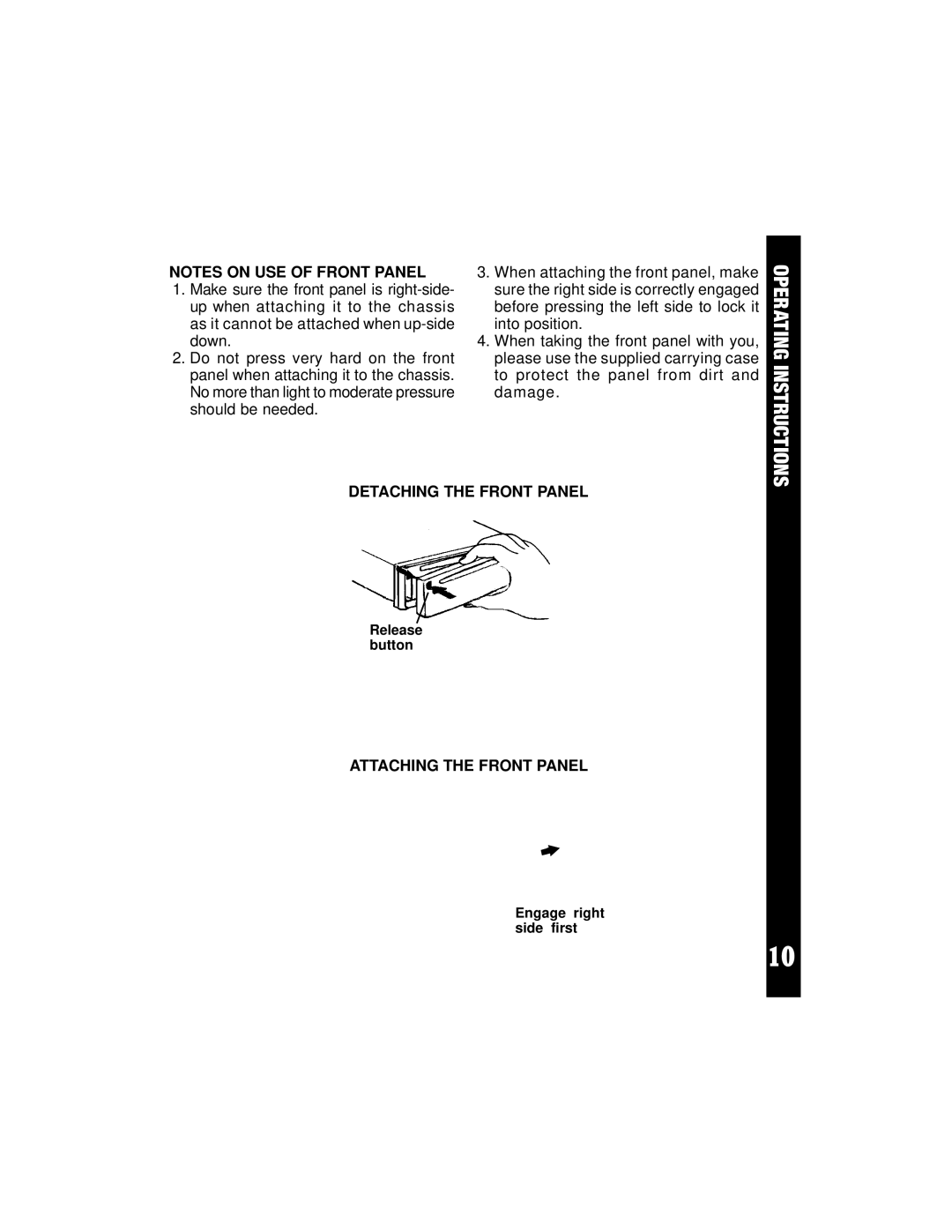 Audiovox ACD-21 owner manual Operating Instructions 