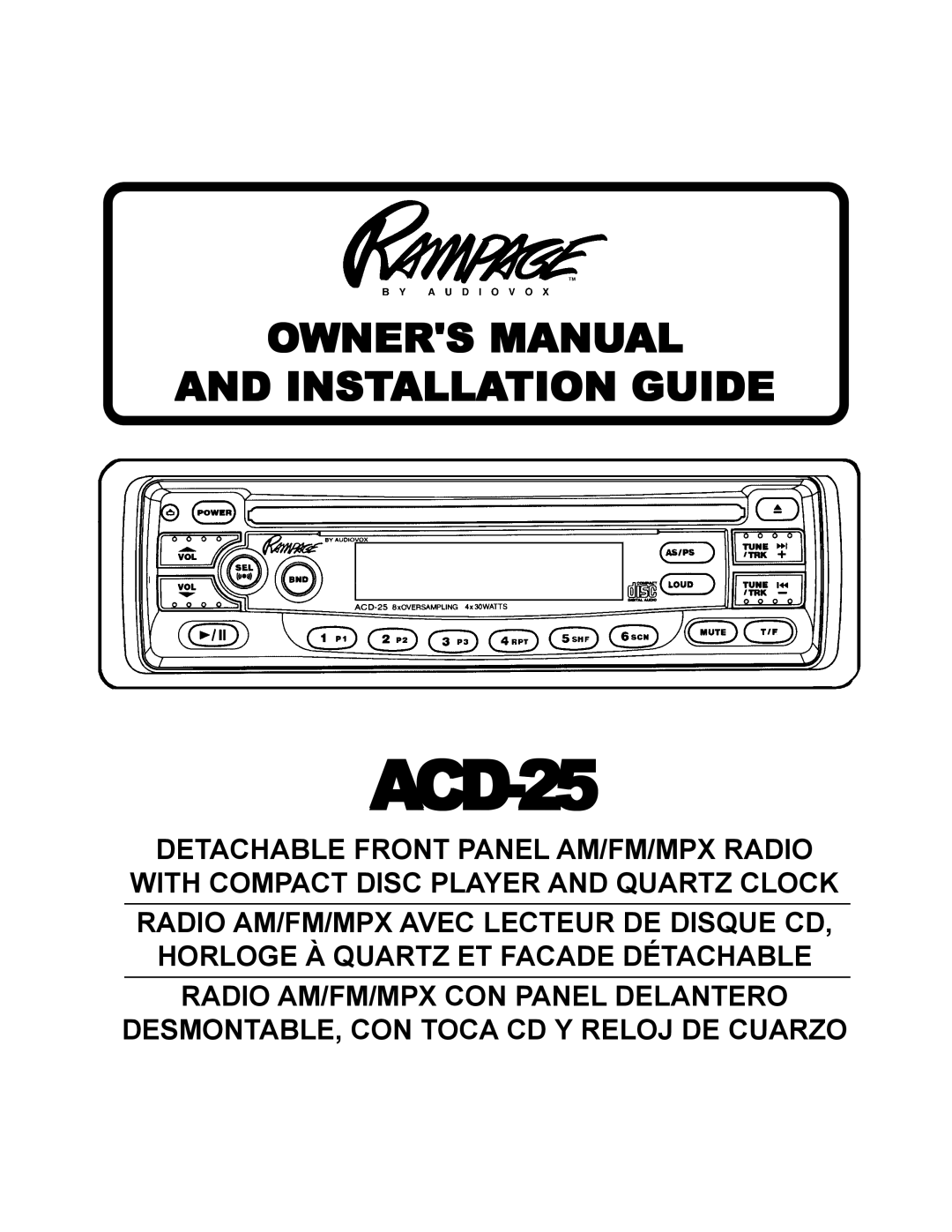 Audiovox ACD-25 manual 