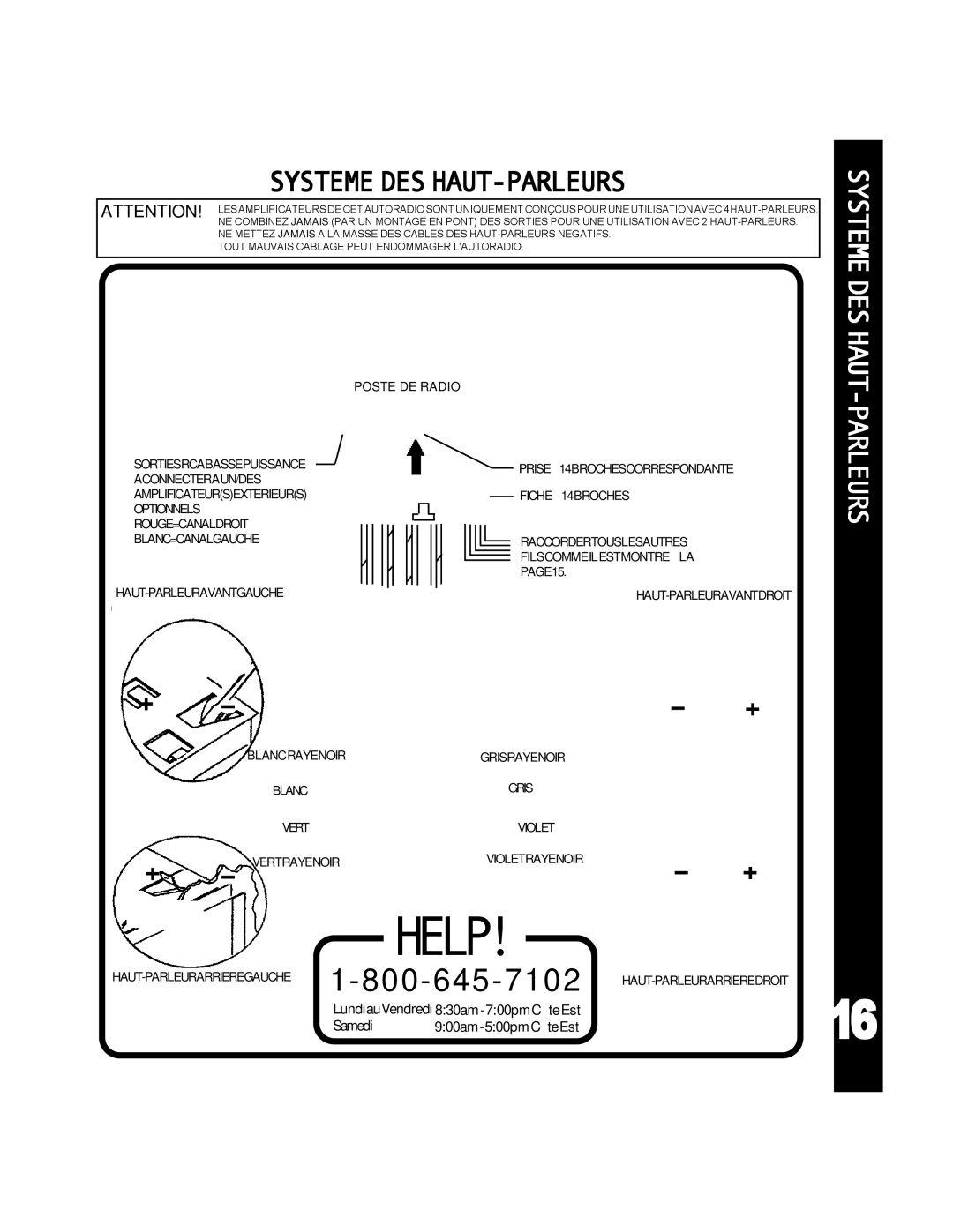 Audiovox ACD-25 manual Systemedeshaut-Parleurs, LundiauVendredi830am-700pmCôteEst Samedi 900am-500pmCôteEst 