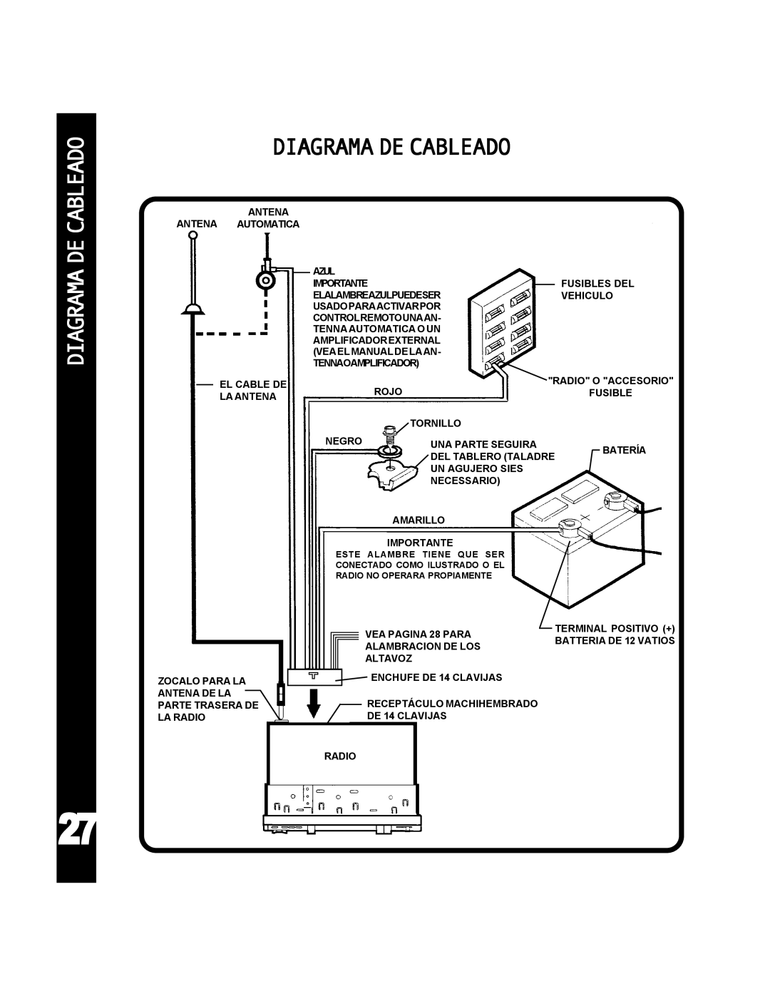 Audiovox ACD-25 manual Diagrama DE Cableado 