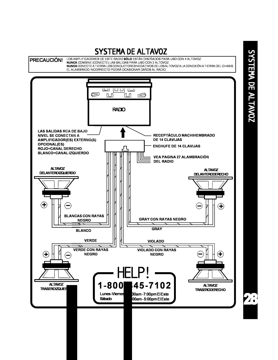 Audiovox ACD-25 manual Systemadealtavoz, Systema De Altavoz, Help, Radio 