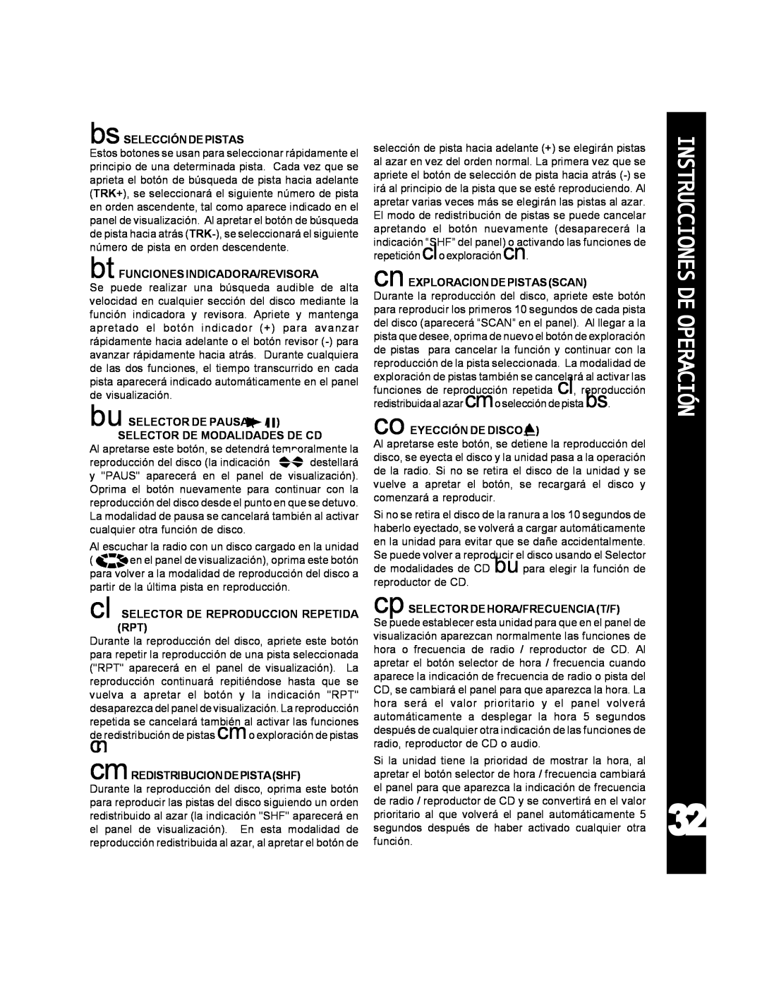 Audiovox ACD-25 manual Instrucciones De Operación 