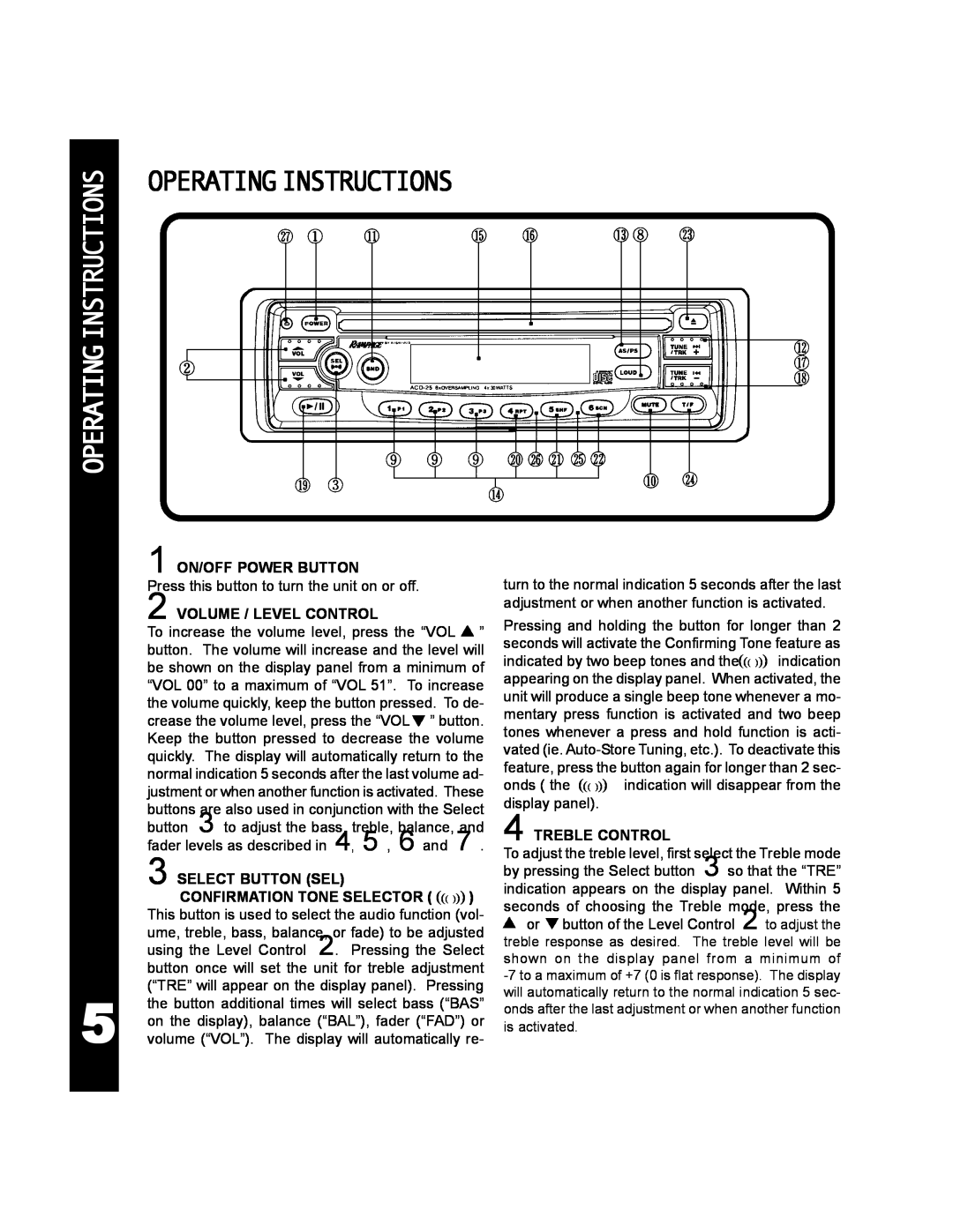 Audiovox ACD-25 manual Operatinginstructions 