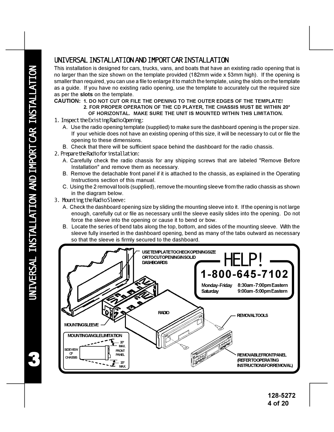 Audiovox ACD-32A manual Universal Installation Andimportcar Installation, Universalinstallationandimportcarinstallation 