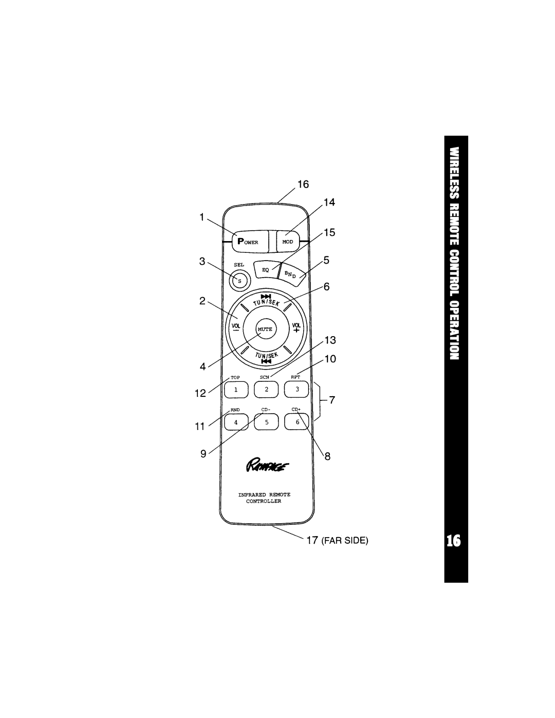 Audiovox ACD-70 owner manual Wireless Remote Control Operation 