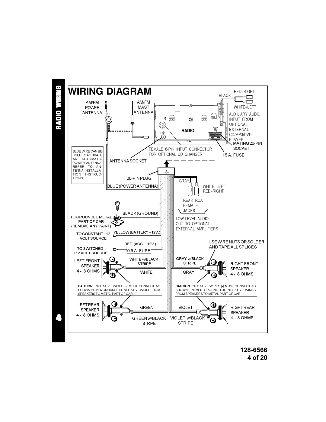 Audiovox ACD95 manual Wiring Diagram 