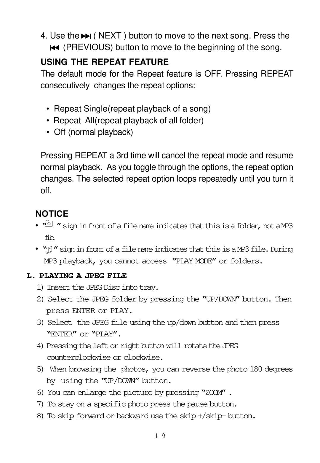 Audiovox ADV8SR installation manual Playing a Jpeg File 