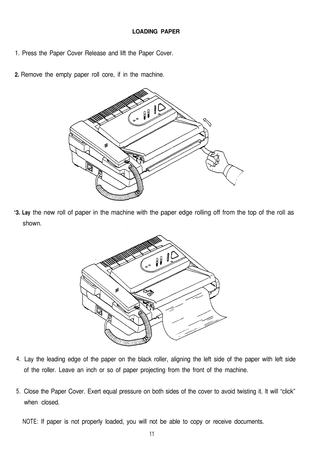 Audiovox AFX-1000 operation manual Loading Paper 