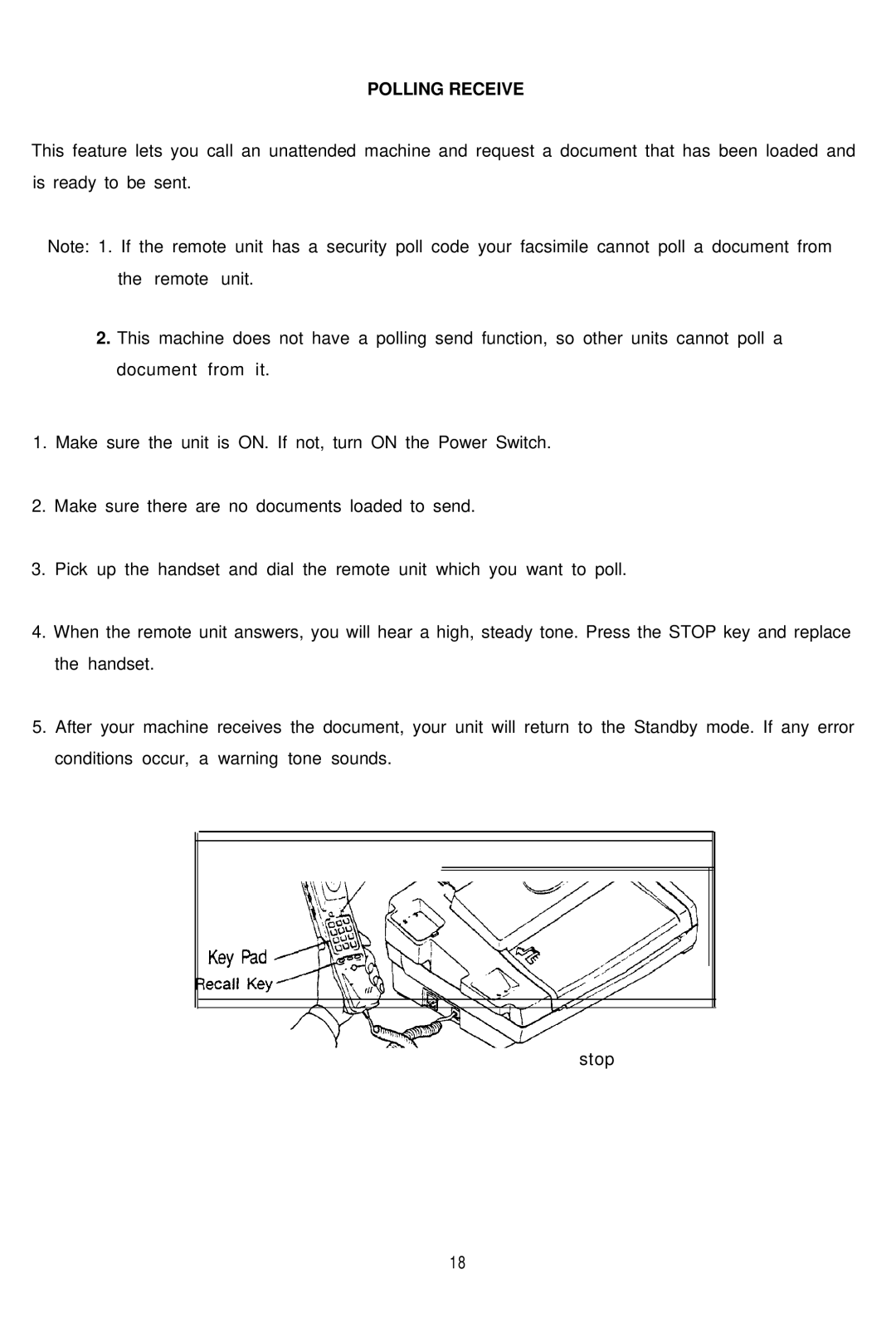 Audiovox AFX-1000 operation manual Polling Receive 