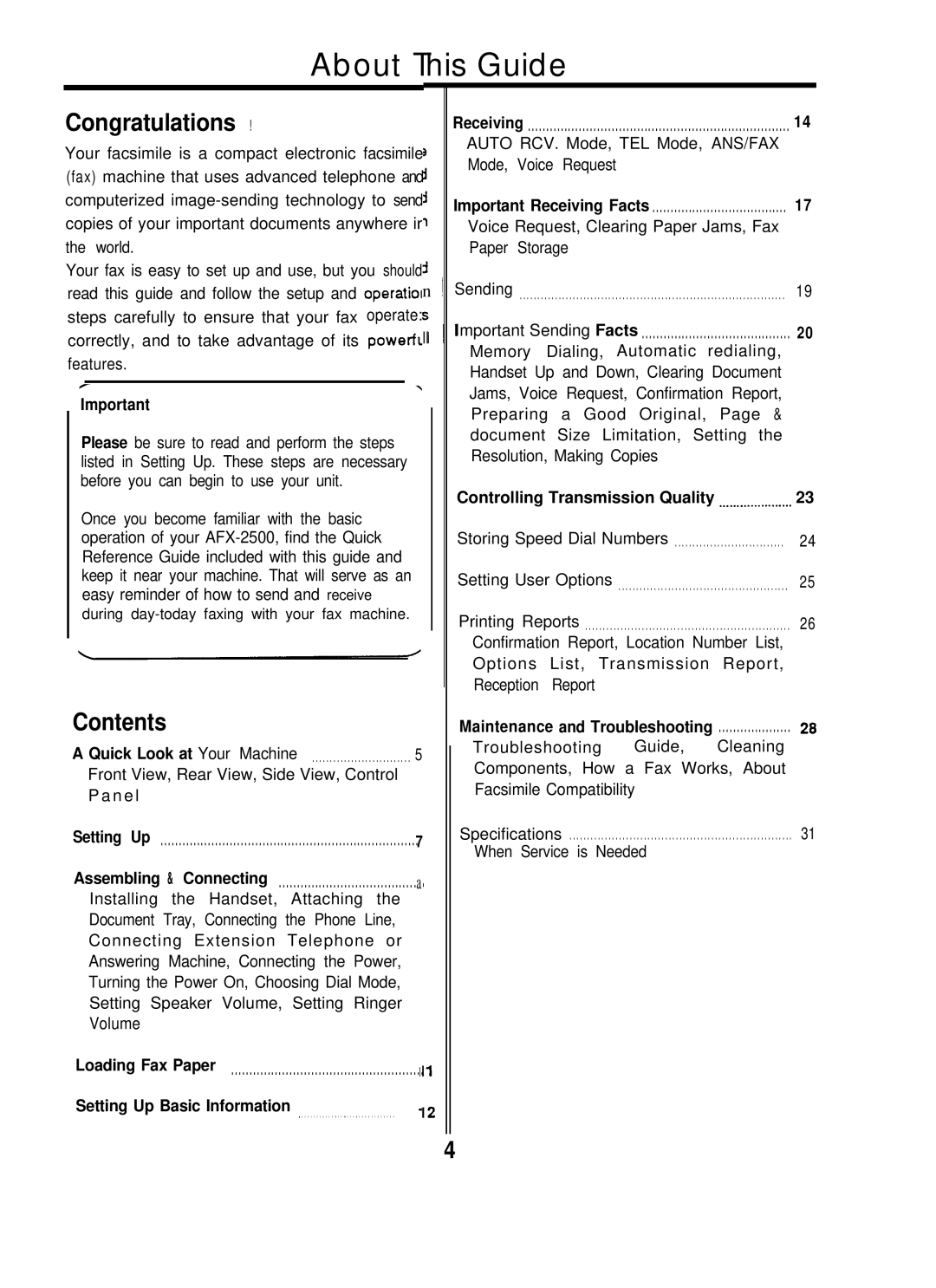 Audiovox VE-500, afx-35 manual About This Guide, Congratulations, Contents 