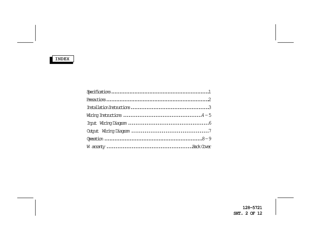 Audiovox AMP-592C owner manual Index 