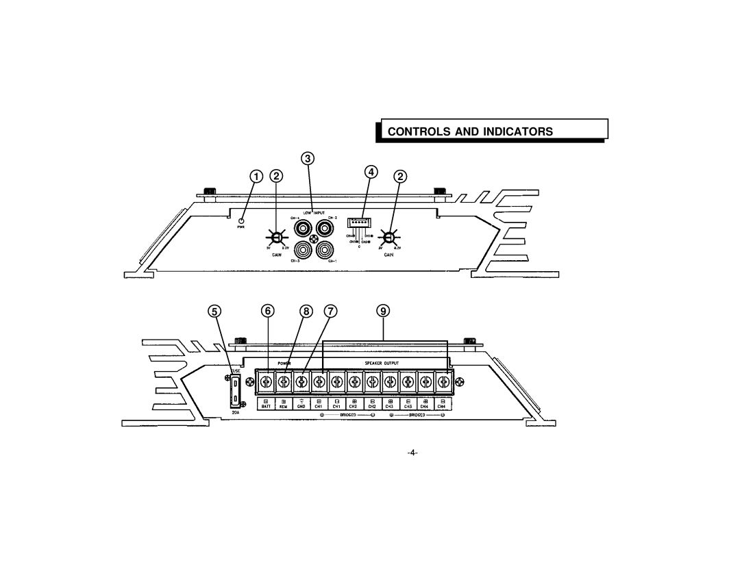 Audiovox AMP-610 manual Controls And Indicators 