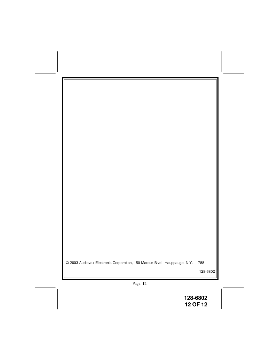 Audiovox APS-511C owner manual 128-6802 