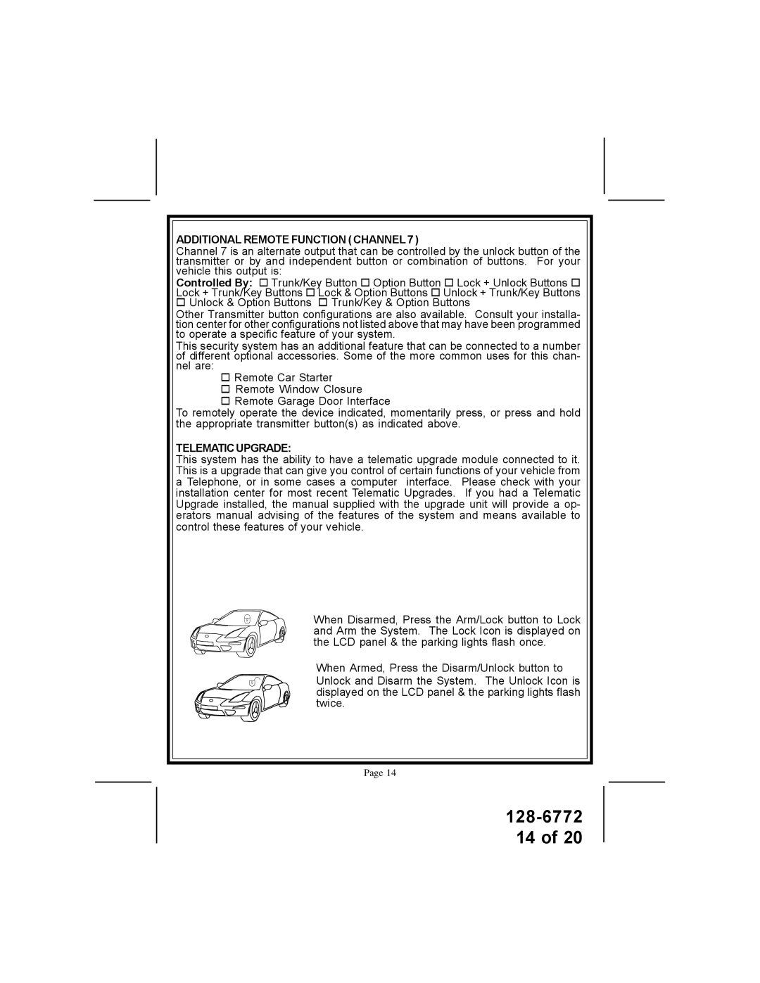 Audiovox APS-996A owner manual Telematicupgrade 