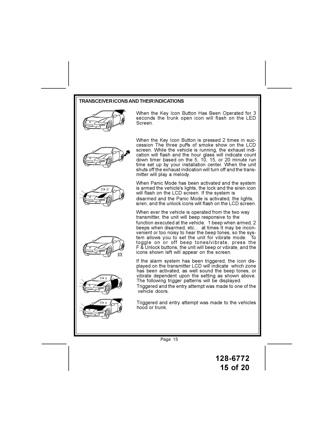 Audiovox APS-996A owner manual Transceiver Icons and Their Indications 