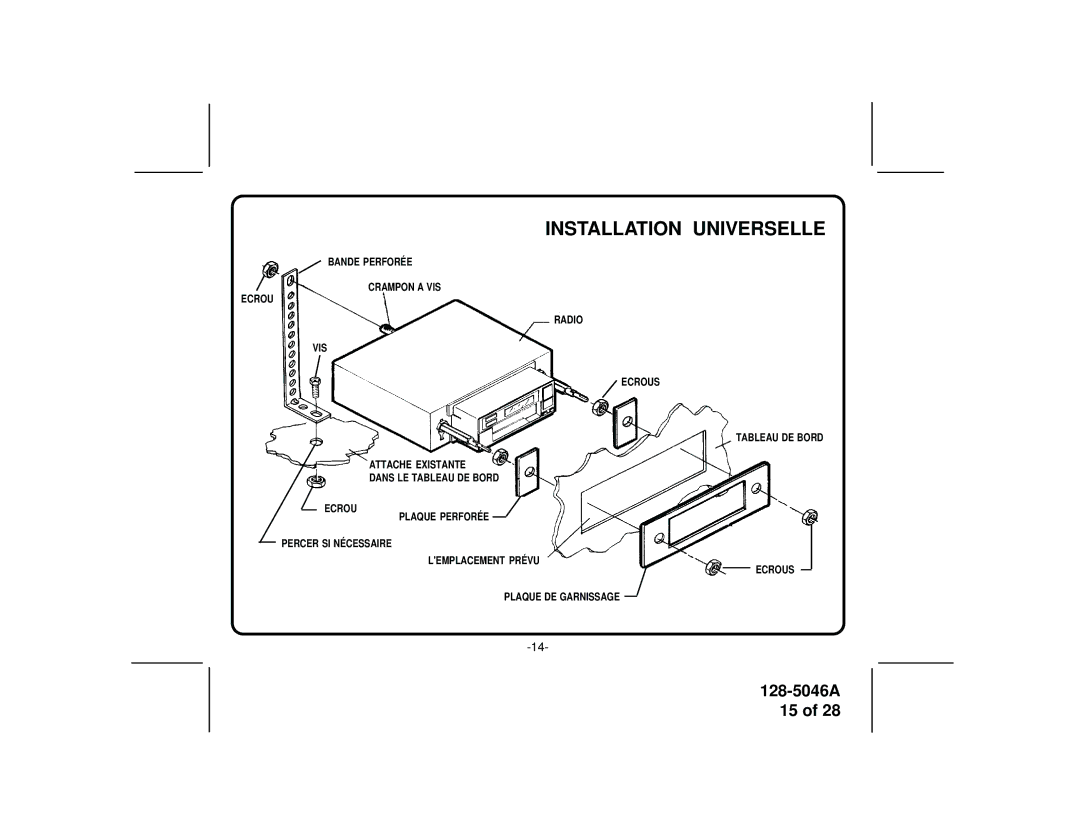 Audiovox AV-2000 manual Installation Universelle 