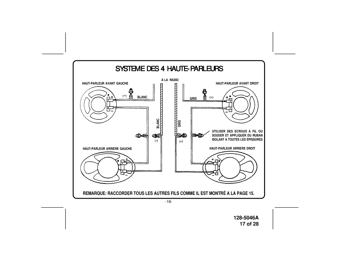 Audiovox AV-2000 manual Systeme DES 4 HAUTE-PARLEURS 