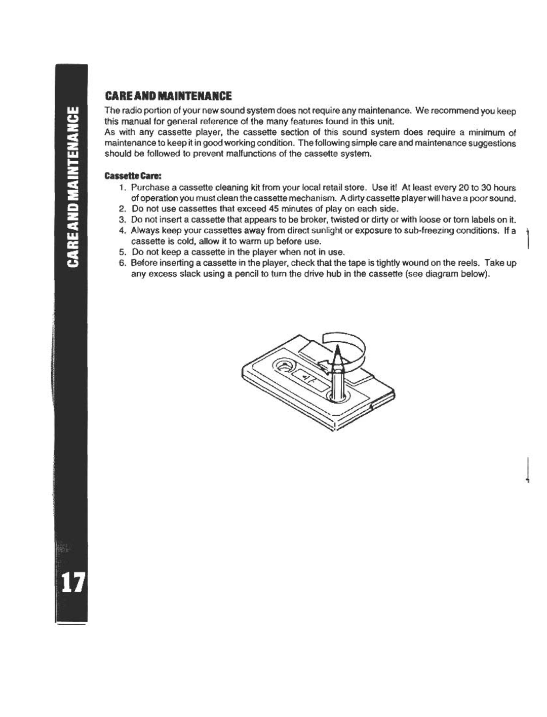 Audiovox AV-970 manual Care and Maintenance 