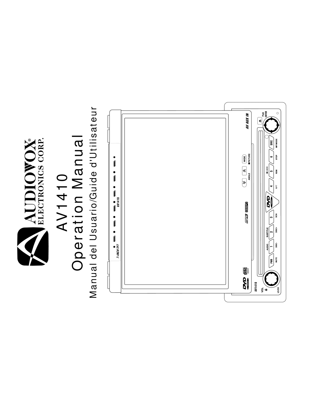 Audiovox AV1410 operation manual 