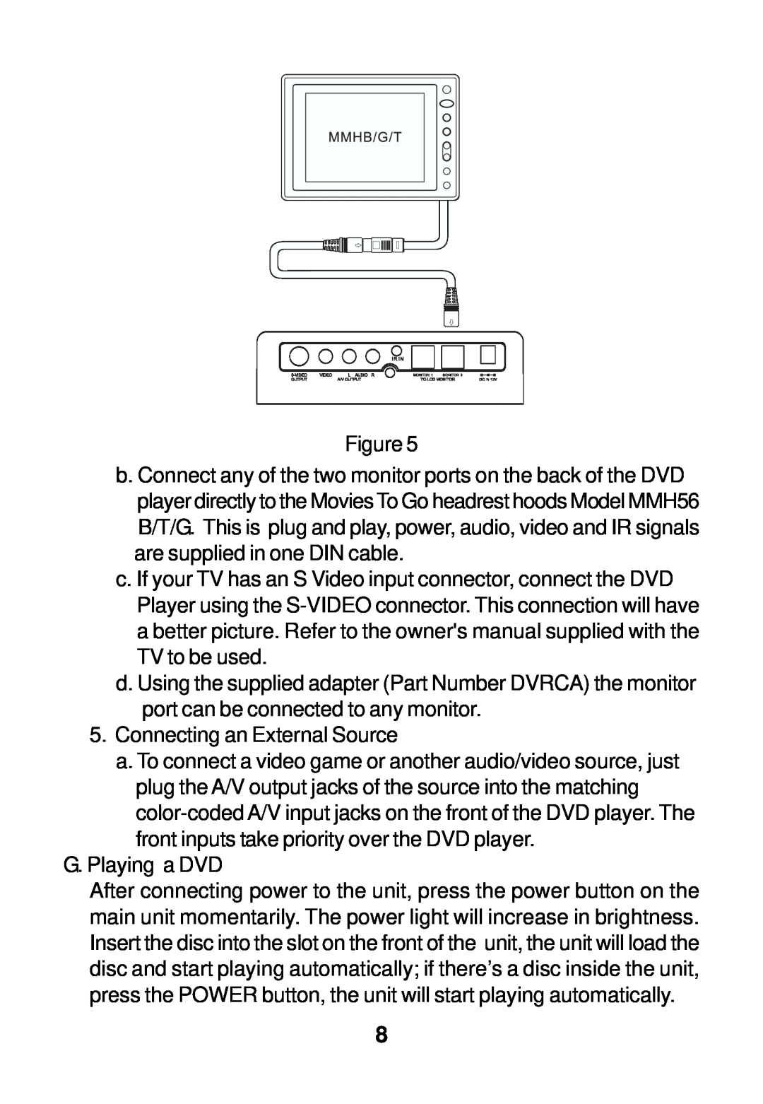Audiovox AVD300 owner manual Connecting an External Source 