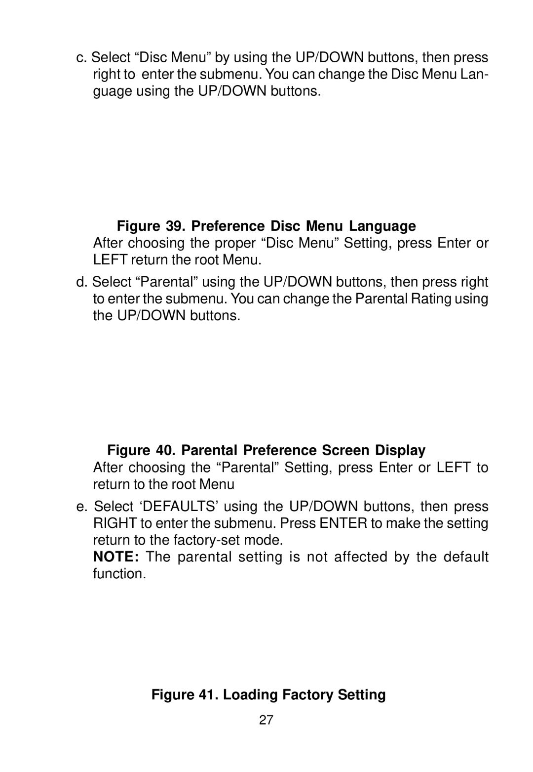 Audiovox AVD300T owner manual Preference Disc Menu Language 