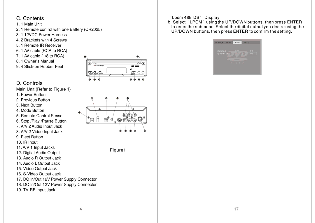 Audiovox AVD400T manual Contents 