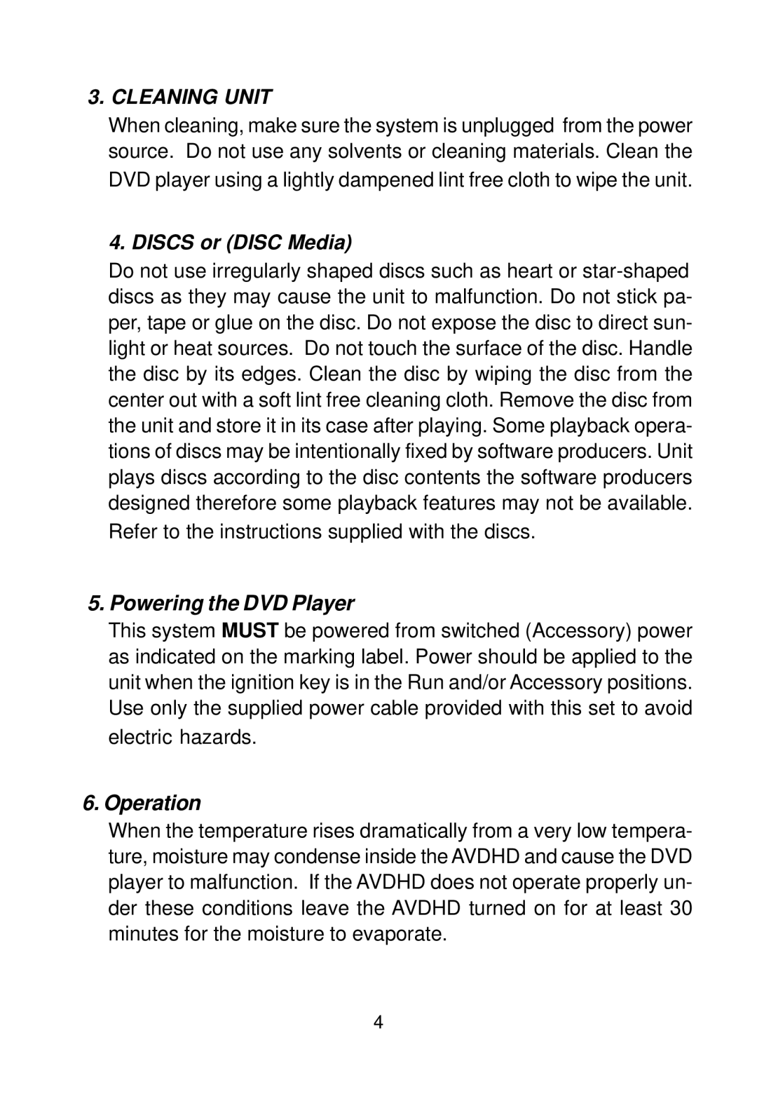 Audiovox AVDHD owner manual Cleaning Unit 