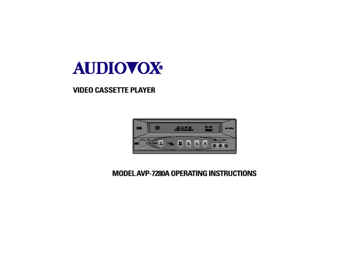 Audiovox AVP-7280A manual 