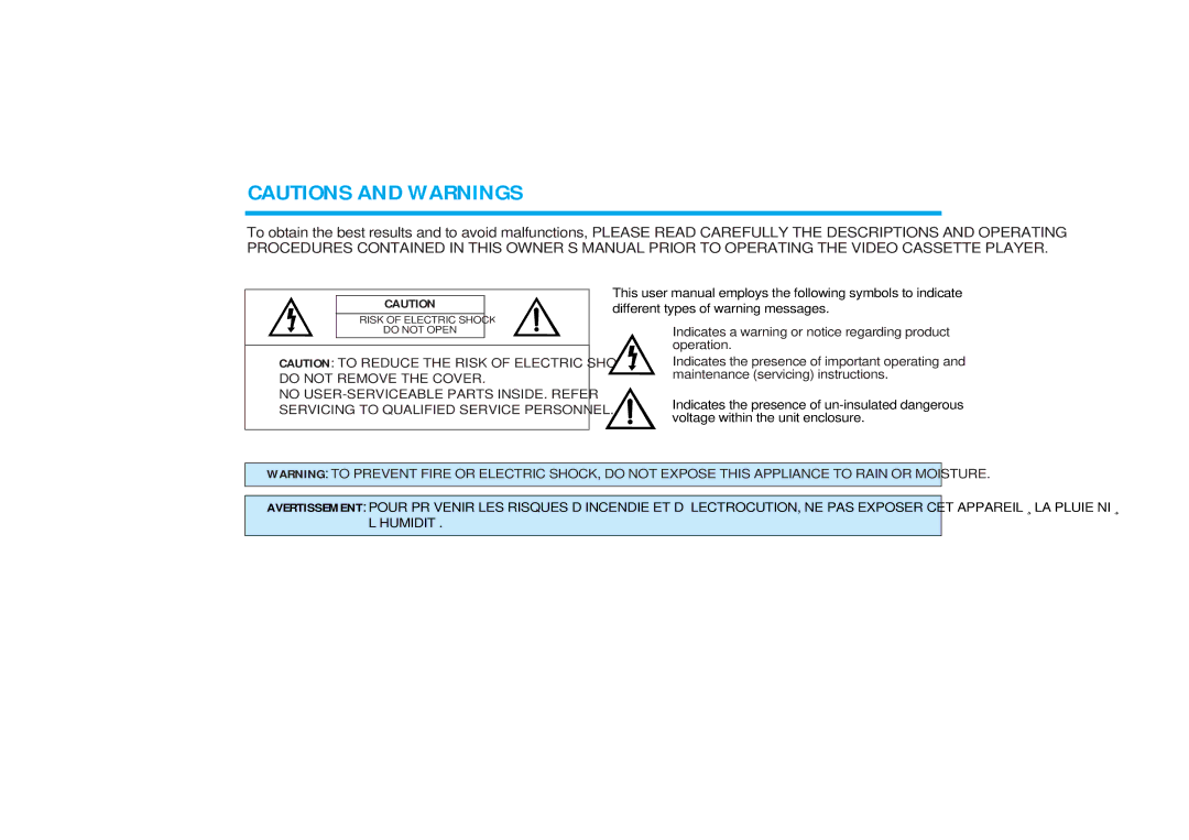 Audiovox AVP-8200 operating instructions Indicates a warning or notice regarding product operation 