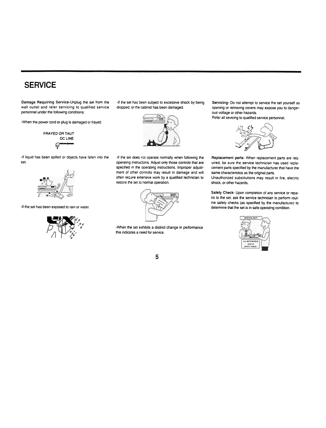 Audiovox AVP7000 manual Service 