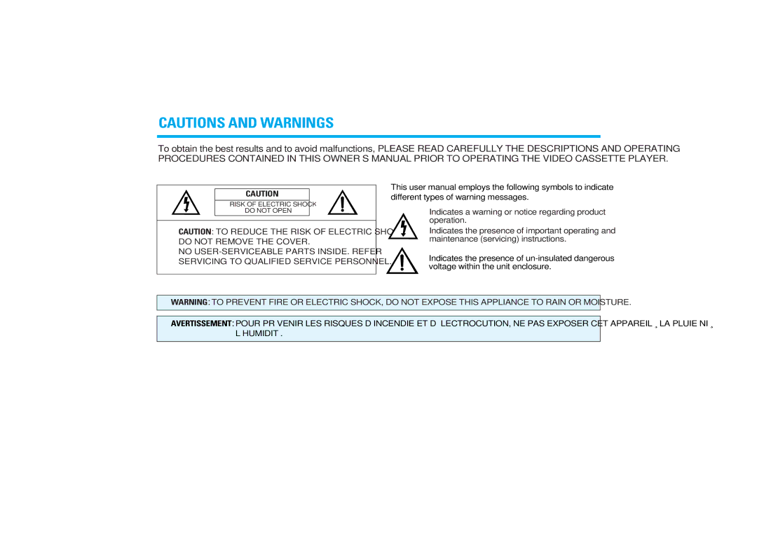 Audiovox AVP7200 manual Indicates a warning or notice regarding product operation 