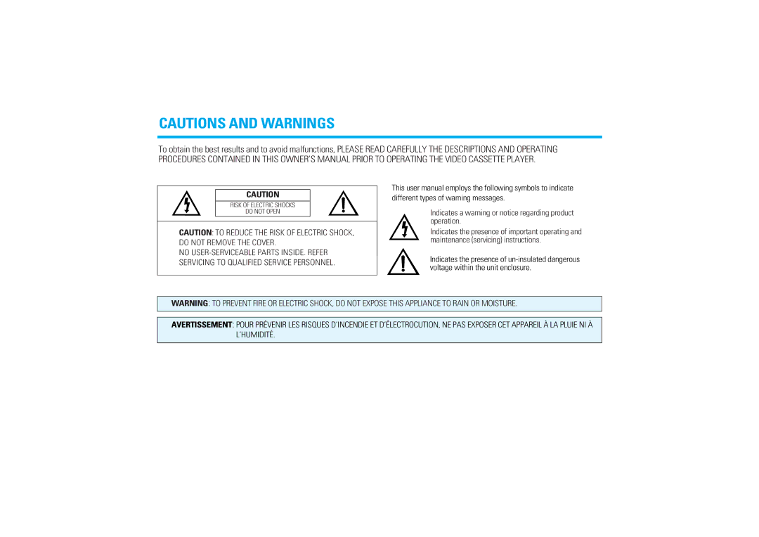 Audiovox AVP7280 manual Indicates a warning or notice regarding product operation 