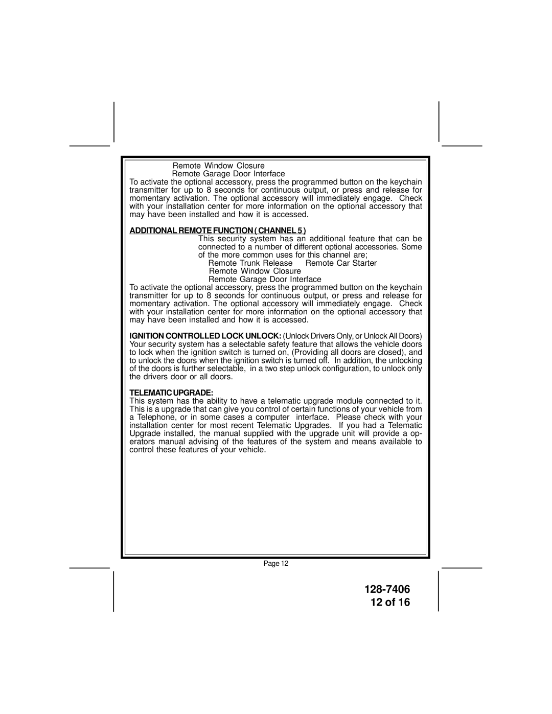 Audiovox AVT597 owner manual Telematic Upgrade 