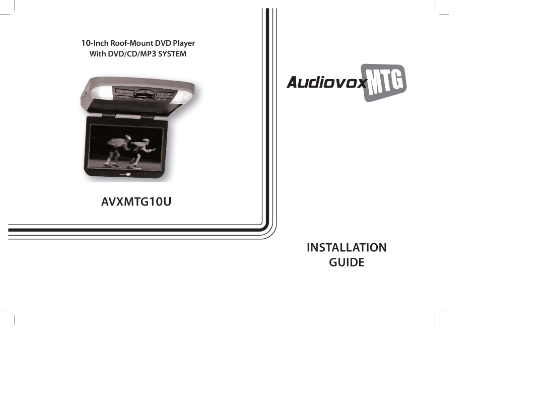 Audiovox manual AVXMTG10U Installation Guide 