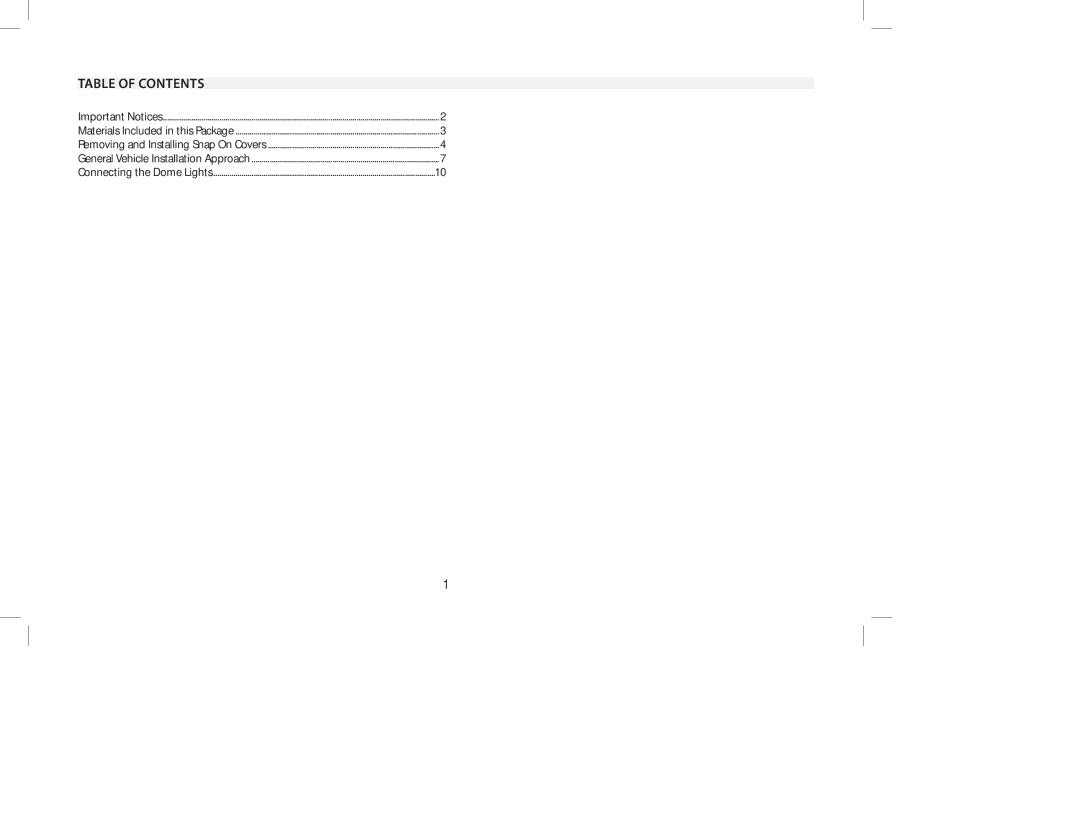 Audiovox AVXMTG10U manual Table of Contents 