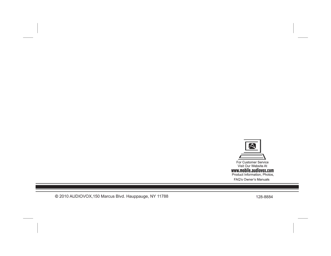 Audiovox AVXMTG9B/P/S operation manual AUDIOVOX,150 Marcus Blvd. Hauppauge, NY 128-8884 