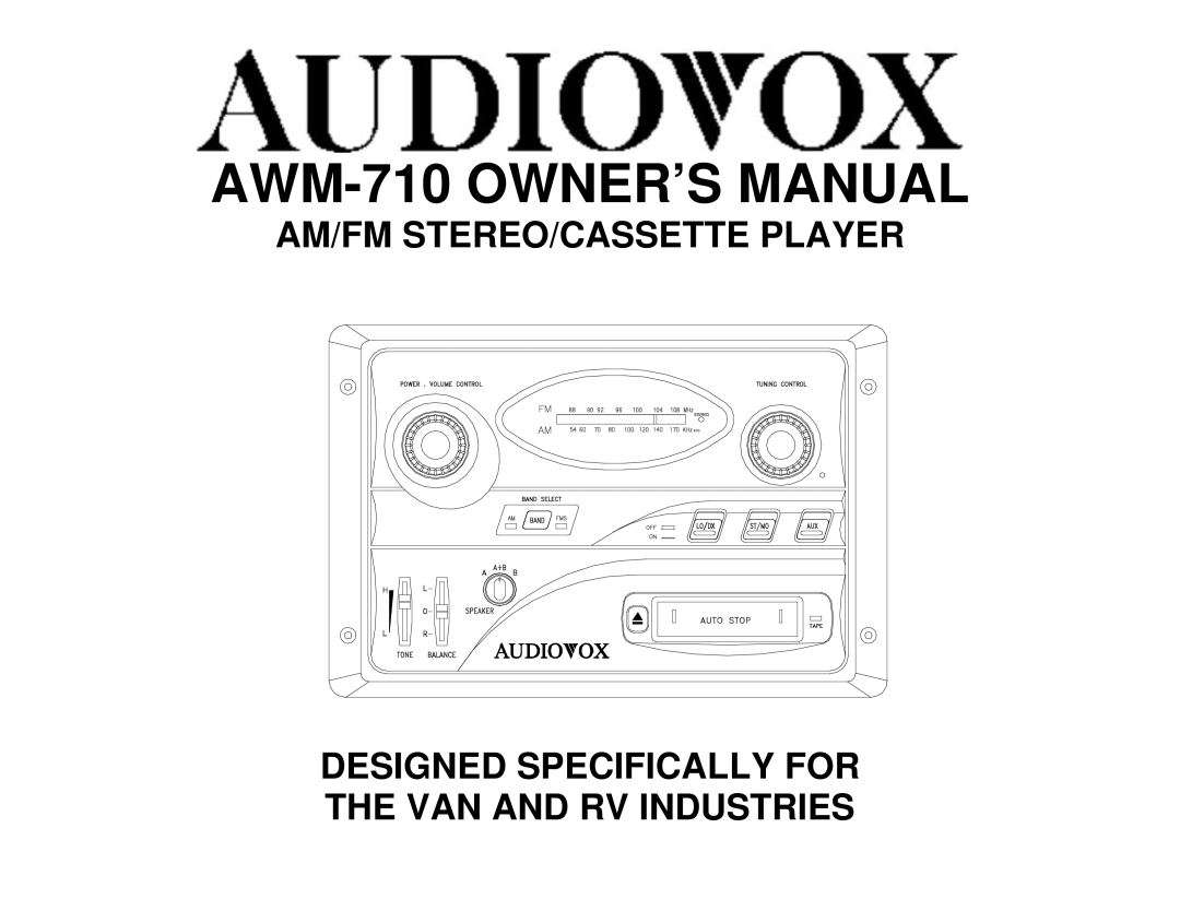 Audiovox AWM-710 owner manual 