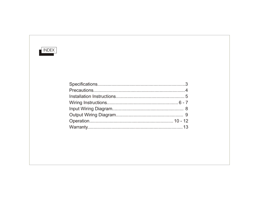 Audiovox AXT-550 owner manual Operation, Index 