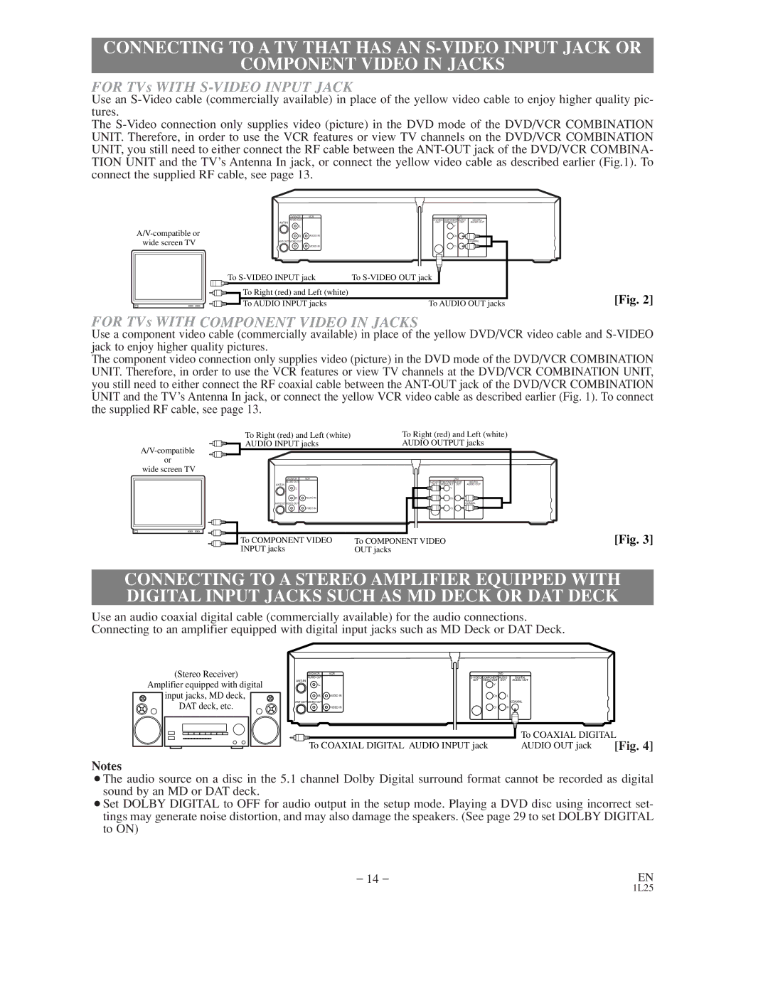 Audiovox AXWD2003 owner manual For TVs with S-VIDEO Input Jack 