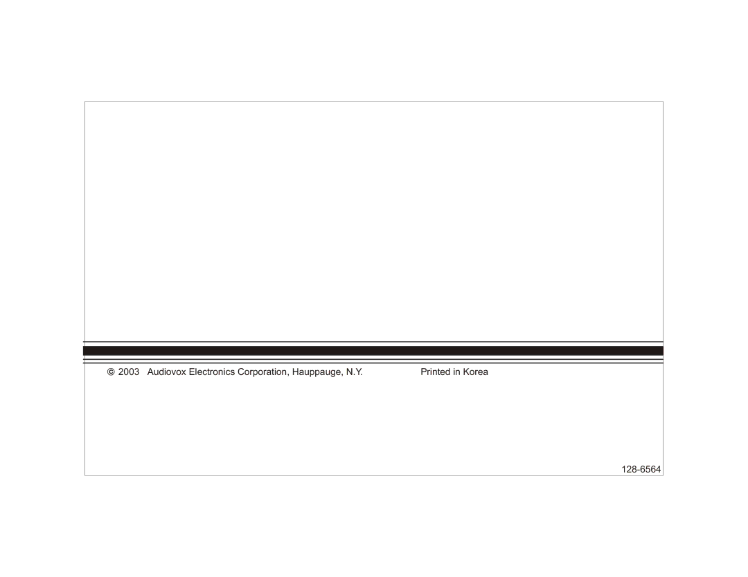 Audiovox BTR120 owner manual Audiovox Electronics Corporation, Hauppauge, N.Y 128-6564 