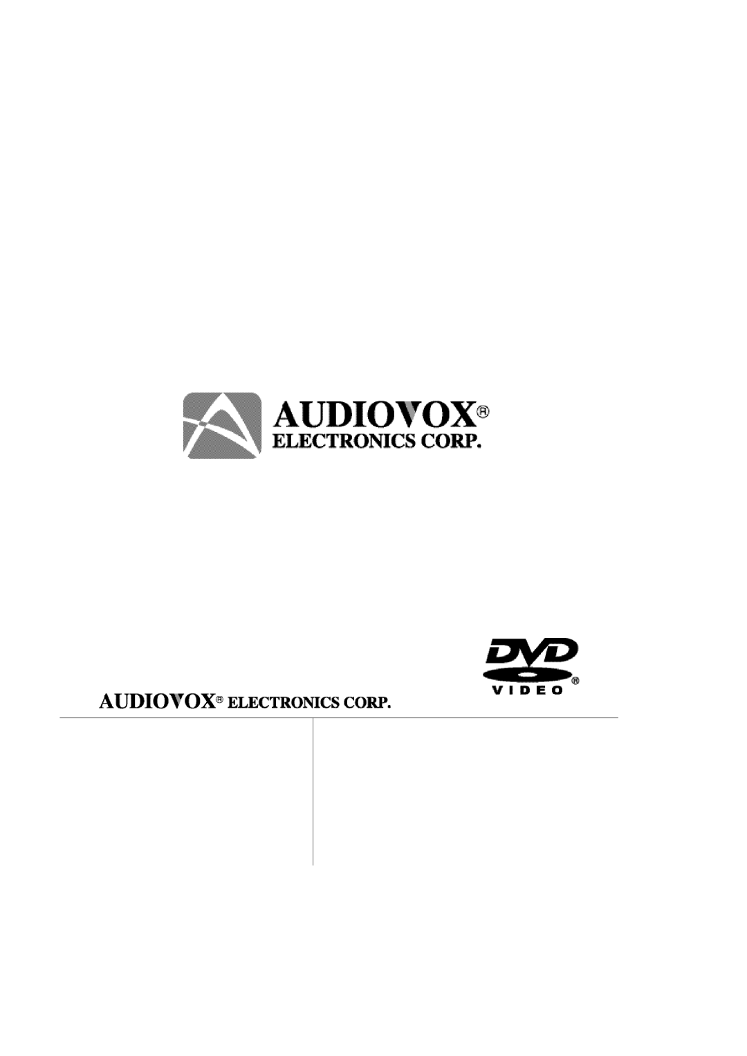 Audiovox Car DVD Player/Monitor Combo manual 