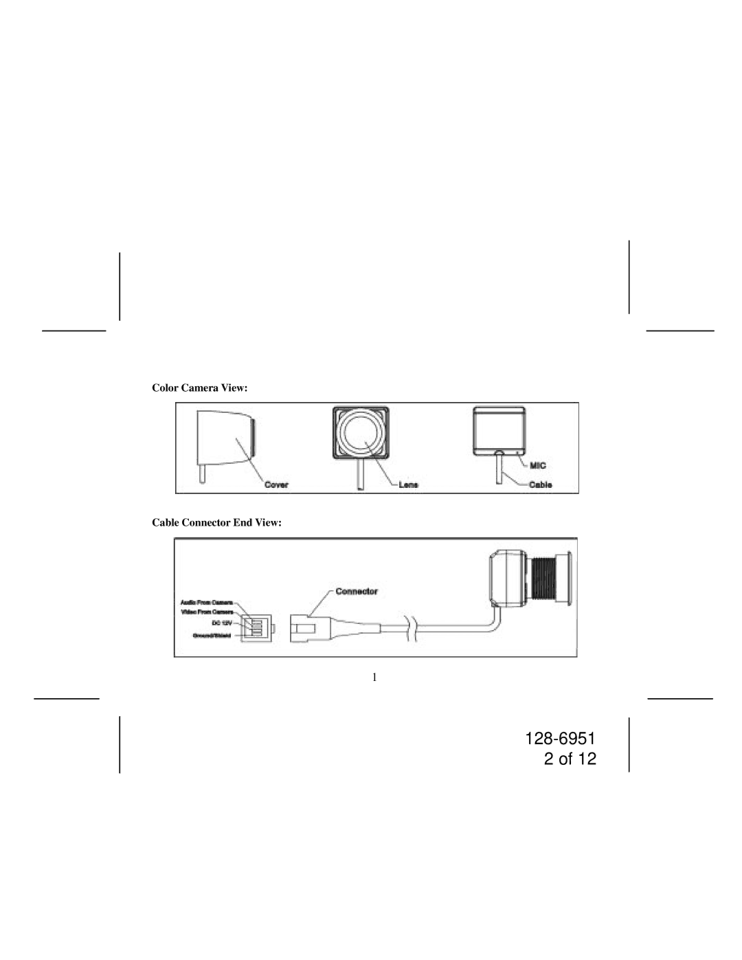 Audiovox CCDF installation instructions Color Camera View Cable Connector End View 