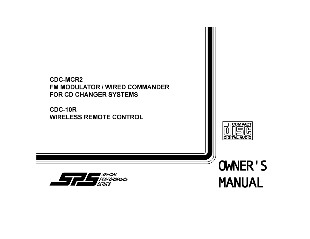 Audiovox CDC-MCR2 owner manual Owners Manual 